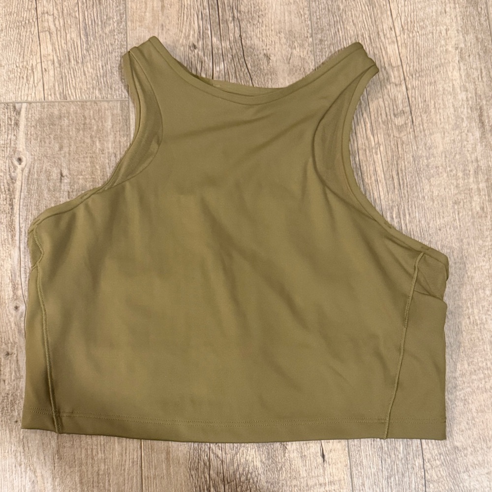 Athleta Olive Green Sleeveless Crop Top